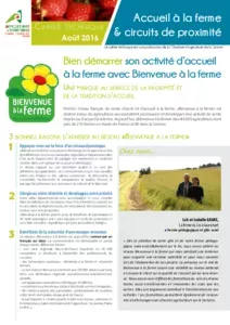 Cahier technique Accueil à la ferme et circuits de proximité - Juillet 2016