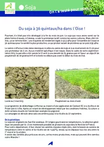 Du soja à 36 q/ha dans l'Oise