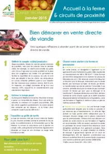 Cahier technique accueil à la ferme et circuits de proximité - Janvier 2015