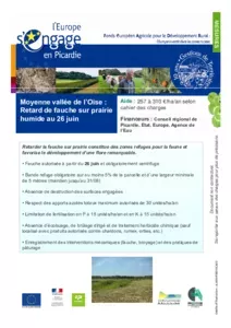 Moyenne vallée de l'Oise : retard de fauche sur prairie humide au 26 juin