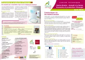 Cahier technique Vente directe - Accueil à la ferme - Economie et production d’énergie - Avril 2014