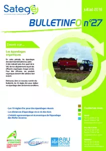 Bulletinfo du SATEGE n° 27 - juillet 2016