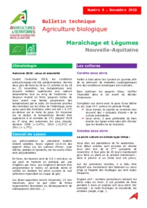 Bulletin technique Agriculture biologique Maraîchage et légumes n°9 - Novembre 2018