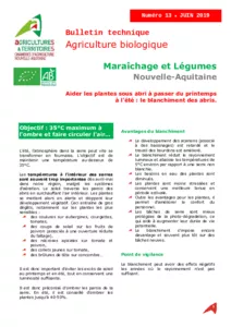 Bulletin technique Agriculture biologique Maraîchage et Légumes Nouvelle-Aquitaine - Juin n° 13