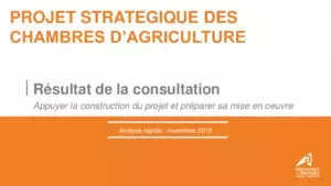 Projet stratégique des Chambres : résultat de la consultation