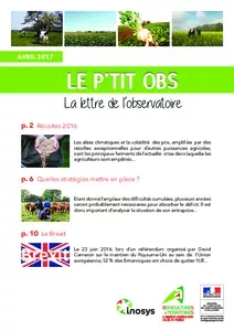 Le P’tit Obs, la lettre de l’observatoire - Avril 2017