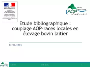 Etude bibliographique : couplage AOP-races locales en élevage bovin laitier