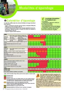 Calendrier d'épandage