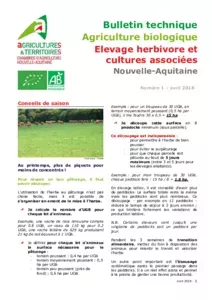 Bulletin technique AB Élevage herbivore et cultures associées Nouvelle-Aquitaine