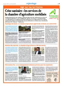 AGIR SUR LES TERRITOIRES : Crise sanitaire, les services de la Chambre d’agriculture mobilisés