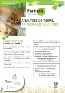 Analyses de terre, principales analyses