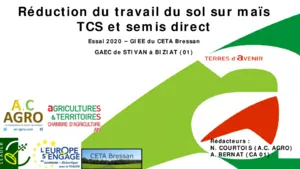 Réduction du travail du sol sur maïs TCS et semis direct