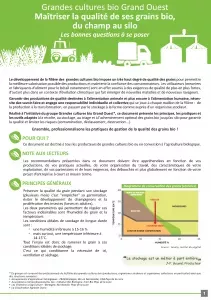 Maîtriser la qualité de ses grains bio, du champ au silo : les bonnes questions à se poser