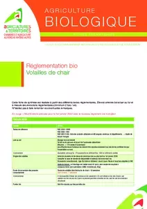 Réglementation bio - Volailles de chair