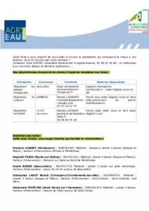 Fiche des prestataires 