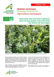 Bulletin technique Elevages herbivores Agriculture biologique - fev