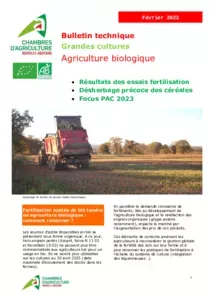 Bulletin technique Grandes cultures Agriculture biologique - fev 2023