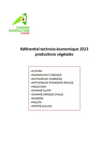 Productions végétales : Référentiel technico économique 2023