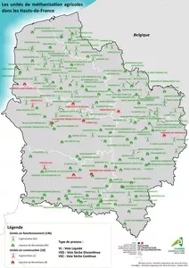 Les unités de méthanisation agricoles des Hauts-de-France