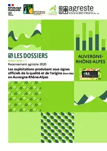 Les exploitations produisant sous signes officiels de la qualité et de l’origine (hors bio) en Auvergne-Rhône-Alpes