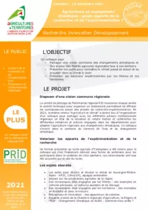 Action remarquable 2021 : Agriculture et changement climatique : quels apports de la recherche et de l’expérimentation ?