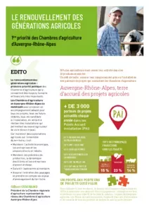 Le Renouvellement des Générations, 1ère priorité des Chambres d'agriculture d'Auvergne-Rhône-Alpes