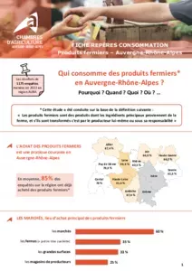 Fiche "Repères consommation - qui consomme des produits fermiers en Auvergne Rhône Alpes ?"