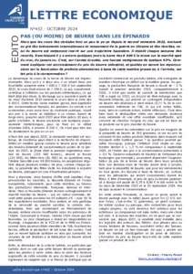 Lettre économique d'octobre 2024 - Pas (ou moins) de beurre dans les épinards