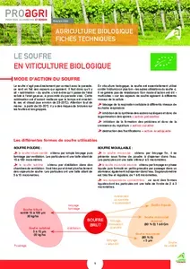 Le soufre en viticulture biologique - Fiche bio